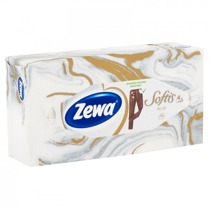 Zewa Softis Style 4 rétegű dobozos papír zsebkendő 80 db