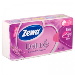 Zewa Deluxe 3 rétegű papír zsebkendő Lavender 90 db 